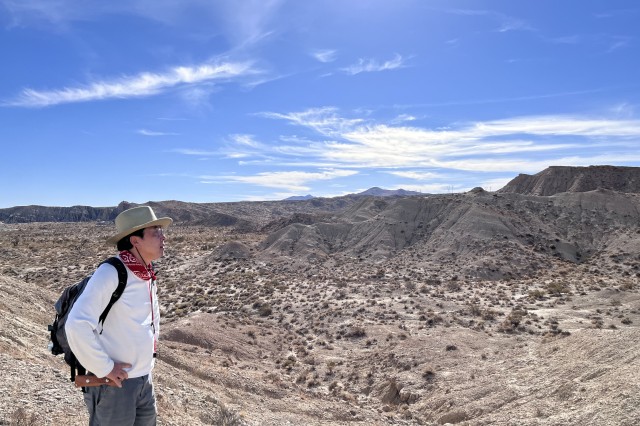 Red Rock Canyon State Park Curator Xiaoming Wang in the field