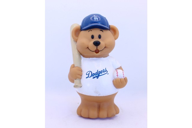 plastic Dodgers squirt toy in shape of bear 