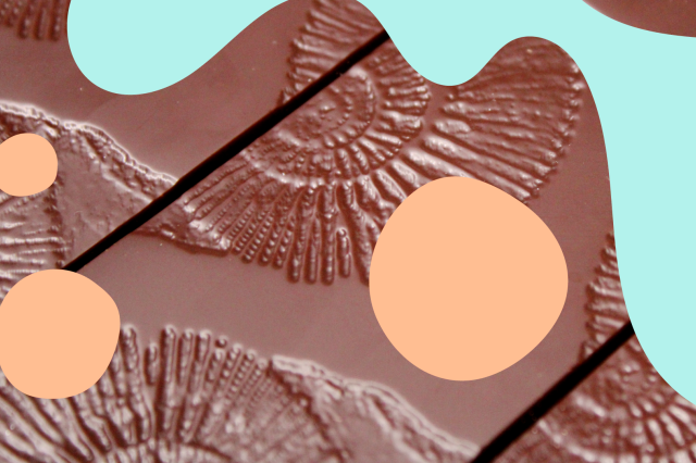 chocolate with imprint of nautilus shell 