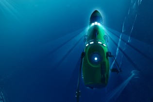 Deep Sea Challenger sub underwater and exploring