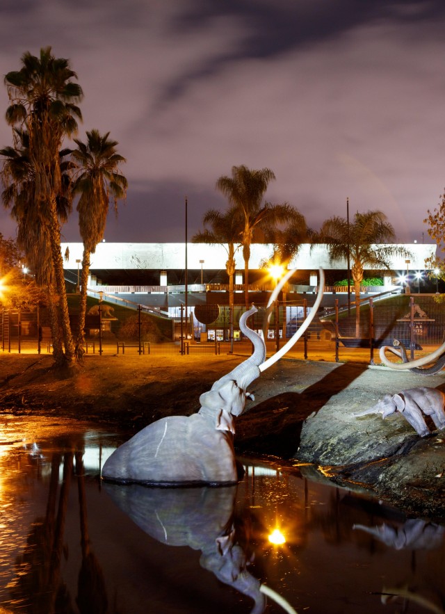 Tar Pits with Lake Pit shot evening dusk night