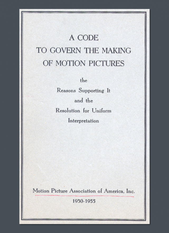 The Motion Picture Production Code Front Cover