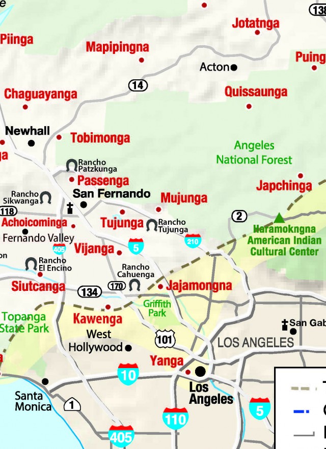Tataviam Tribal Territory Map Southern CA