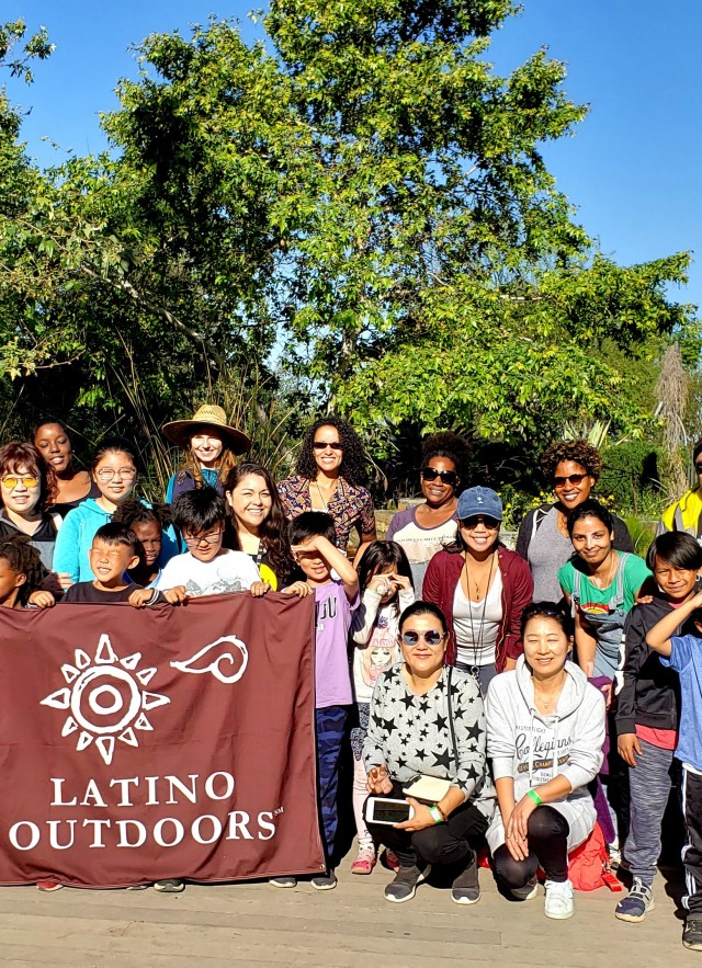 Group posing in Nature Gardens
