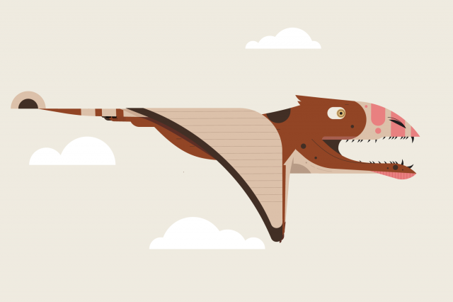 Illustration of pterosaurs flying