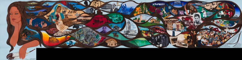 Full view of LA History: A Mexican Perspective - Mural by Barbara Carrasco