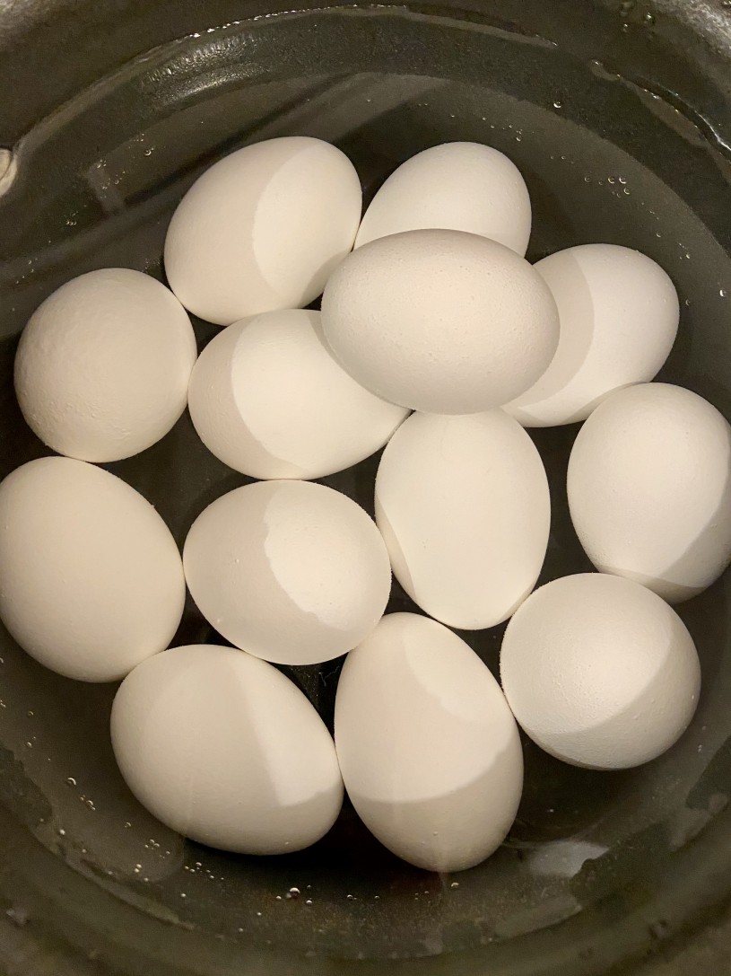 A bowl of hard boiled eggs