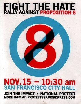Poster advertising a November 15, 2008 protest against Proposition 8 in San Francisco.